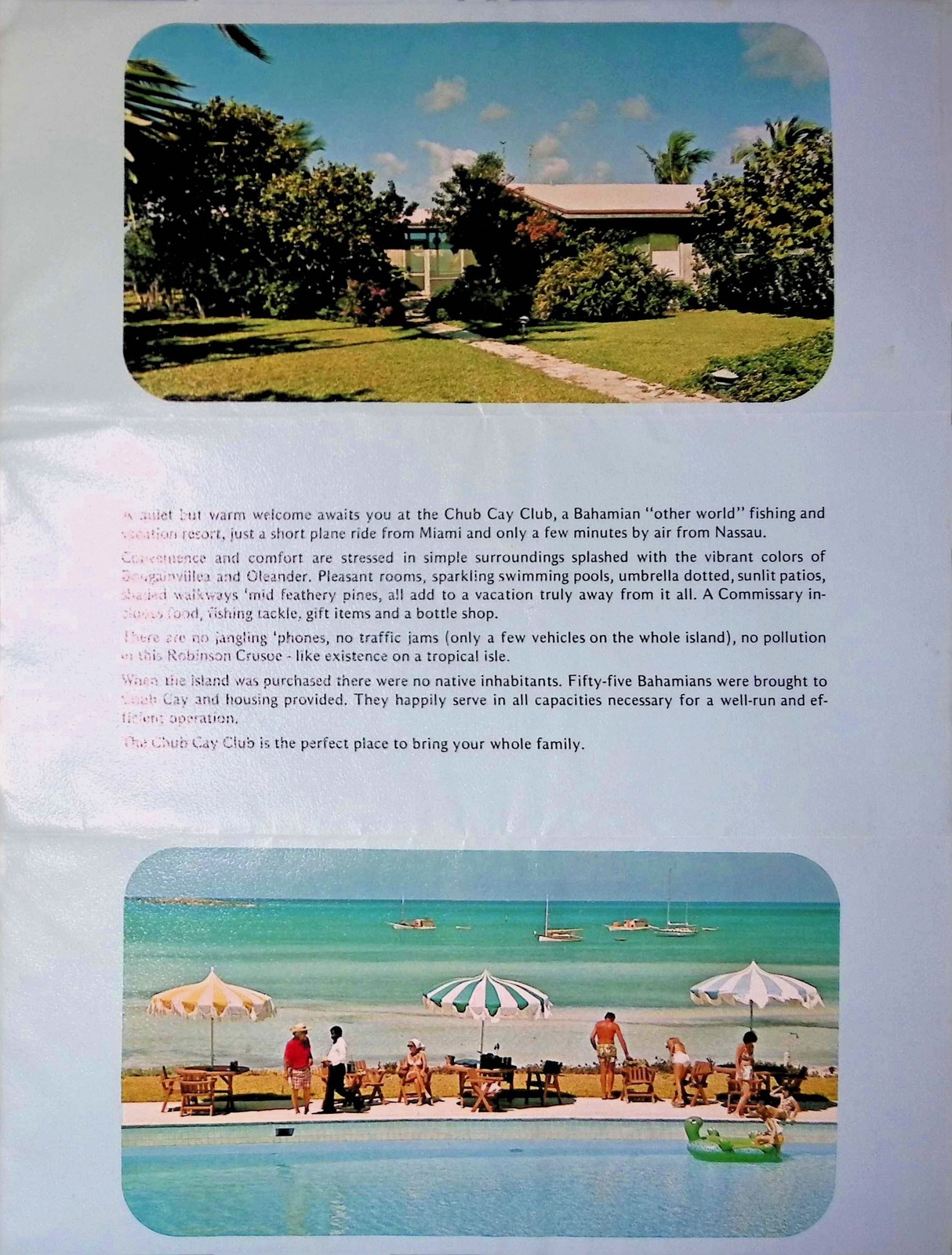 Chub Cay Club Bahamas 1950s Marlin Brochure Mailed Berry Islands