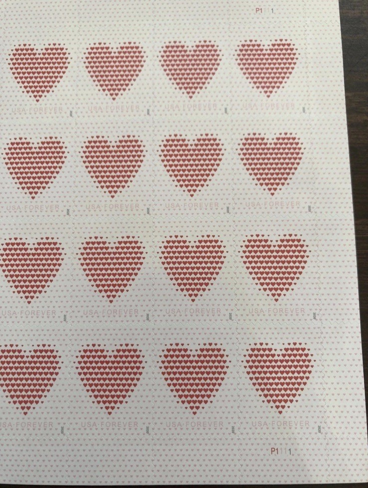 USPS 2020 Love Hearts MNH 5 Sheets 100 Wedding Forever First Class Stamp Panes