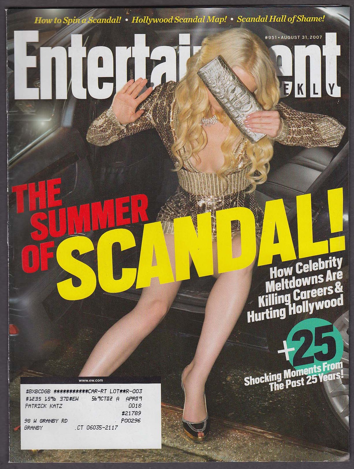 ENTERTAINMENT WEEKLY Madonna Zac Efron Ethan Hawke Joan Collins ++ 8/31 2007