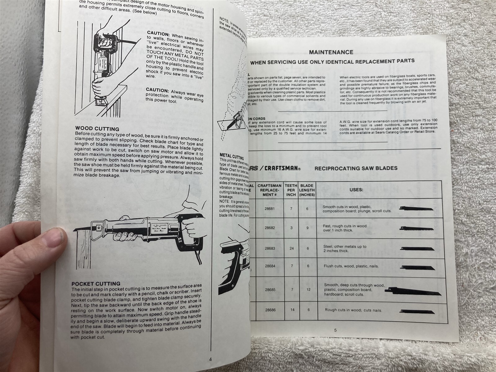 1966 Craftsman Reciprocating Saw 315.27840 Sears Owners Manual Vtg