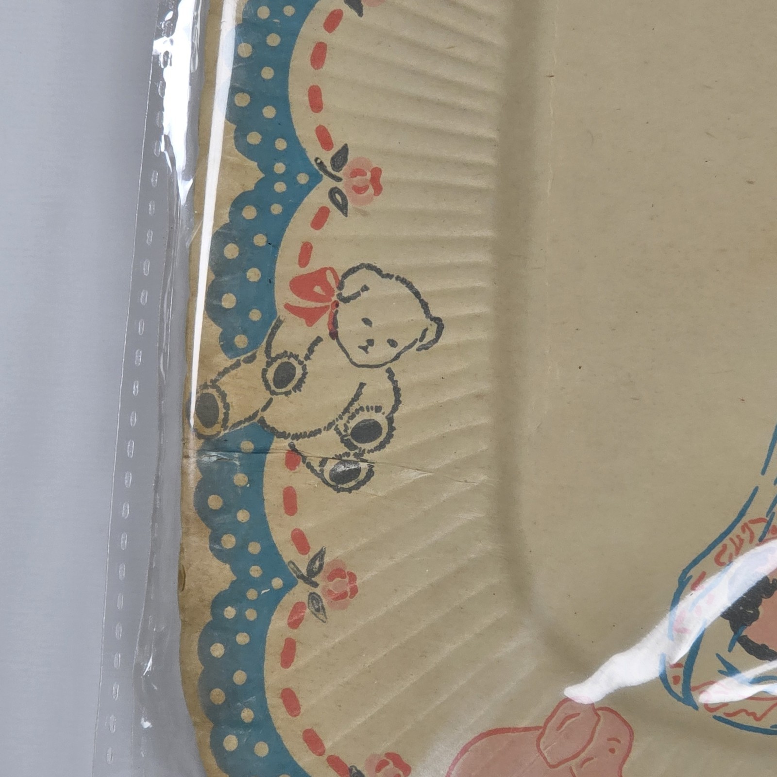 1940’s-1950’s Vintage Reed’s Stork Baby Shower 9″ Paper Party Plates 7 Unused