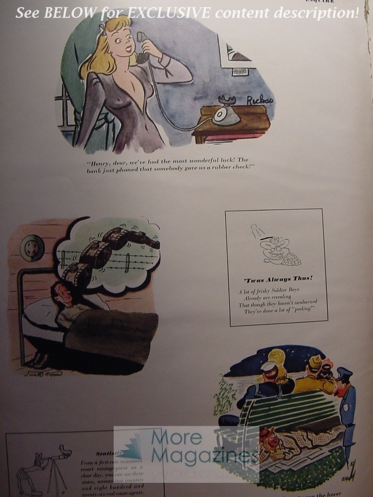 HUGE lot of cartoons from Esquire magazine 1942! WWII Era