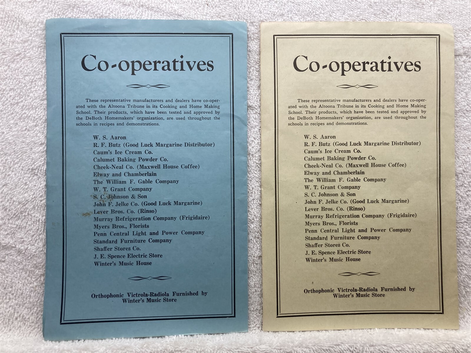 1923 1928 1934 Altoona Tribune Cooking School Jaffa Temple Altoona PA Programs