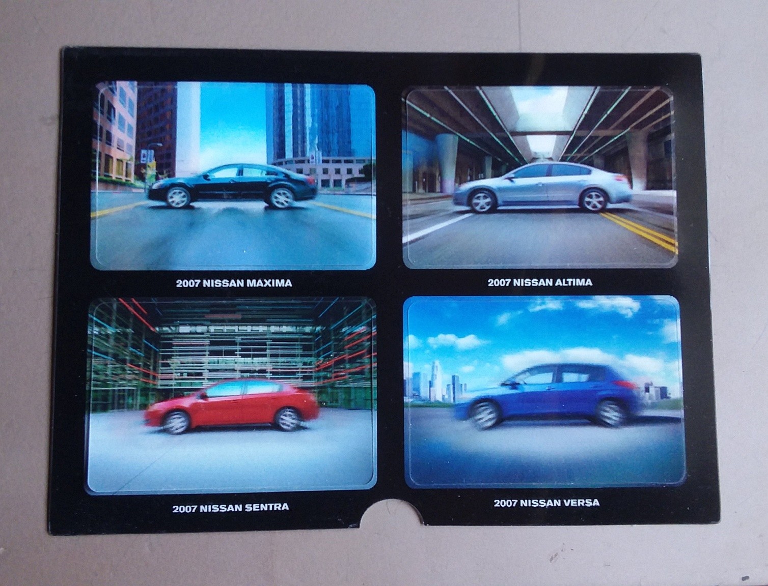 2007 Nissan Lenticular Motion Photo Trading Card x4 Maxima Altima Sentra Versa