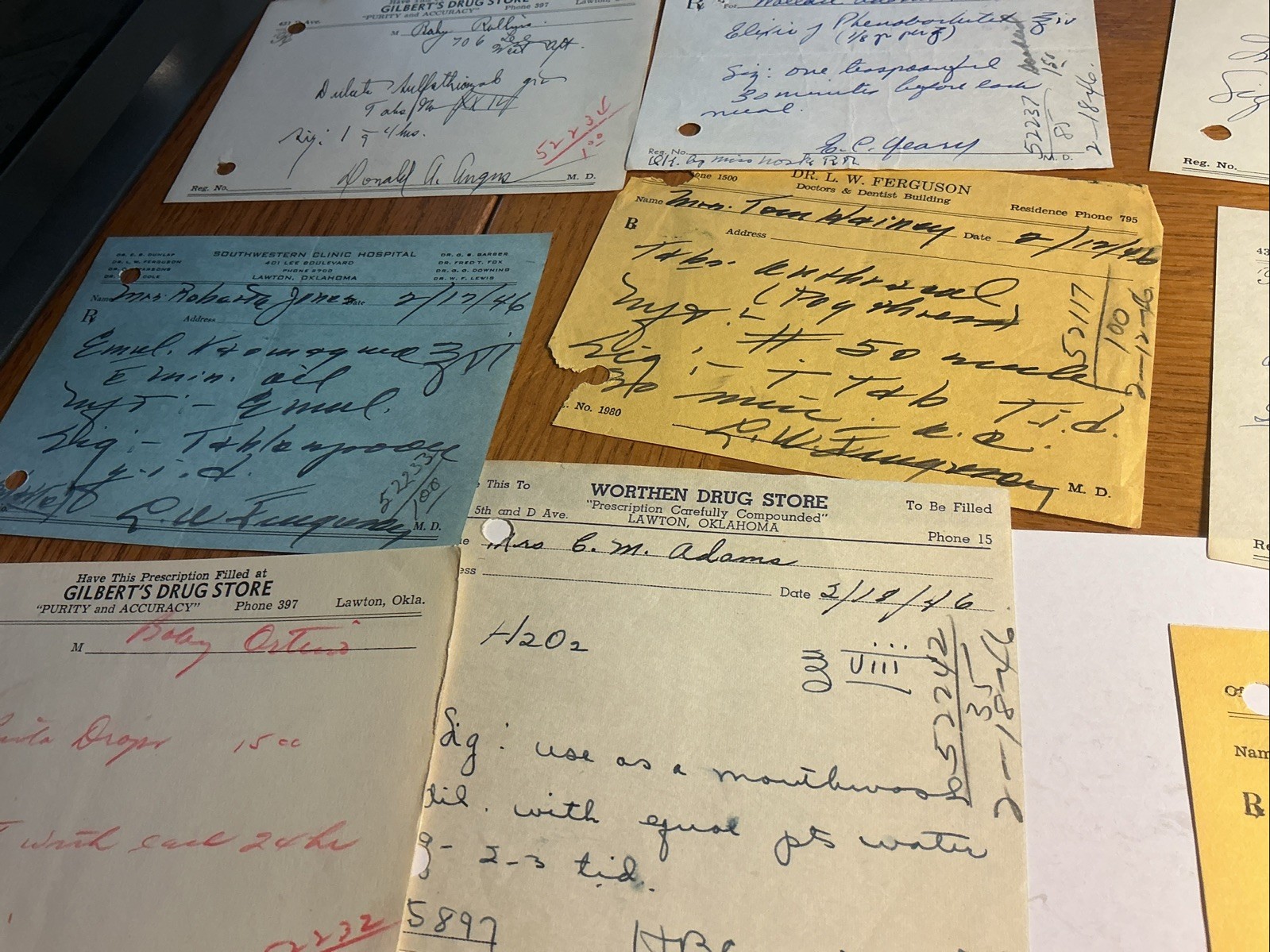 Vintage 1940’s Prescriptions Lawton, Oklahoma