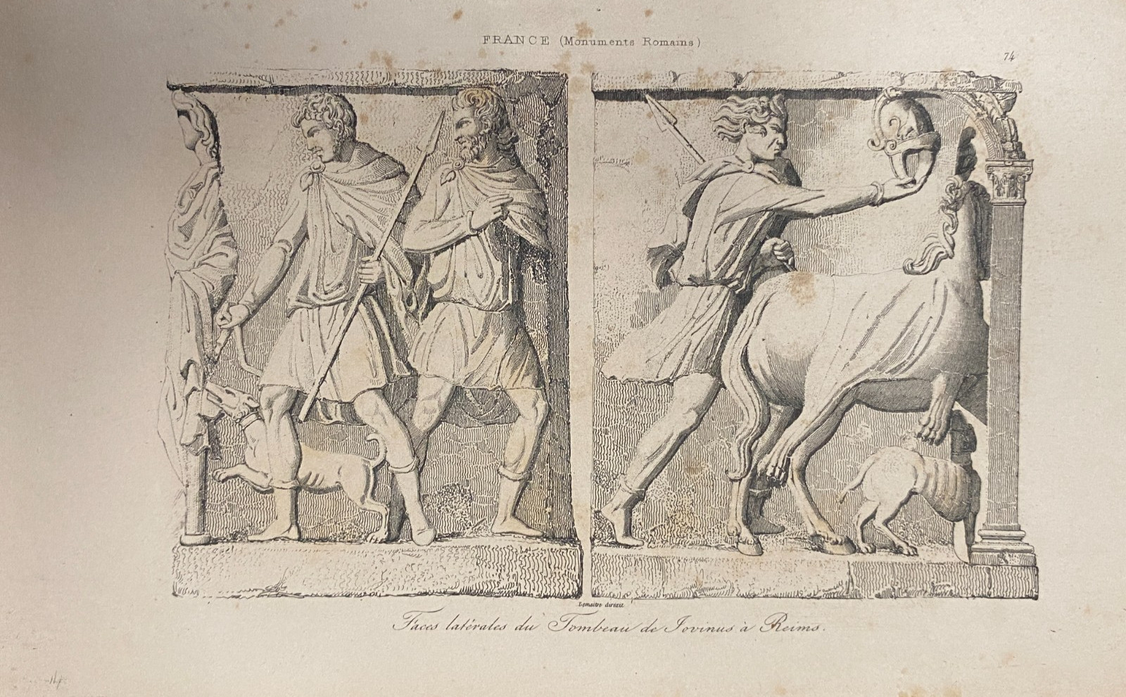 Engraving France “Bas Relief Of The Tomb Of Saint Remy In Provence”