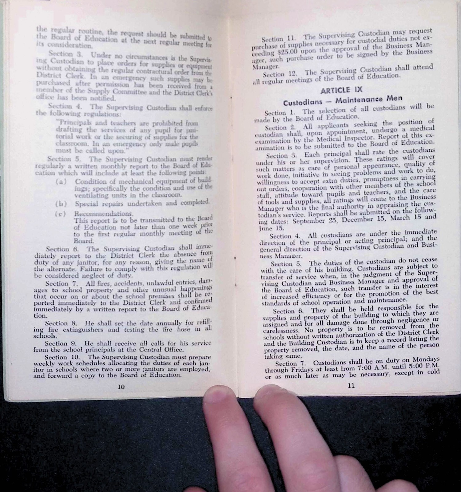 1953 Lyndhurst NJ School Bd Handbook Rules Regs Staff Student Conduct Folded
