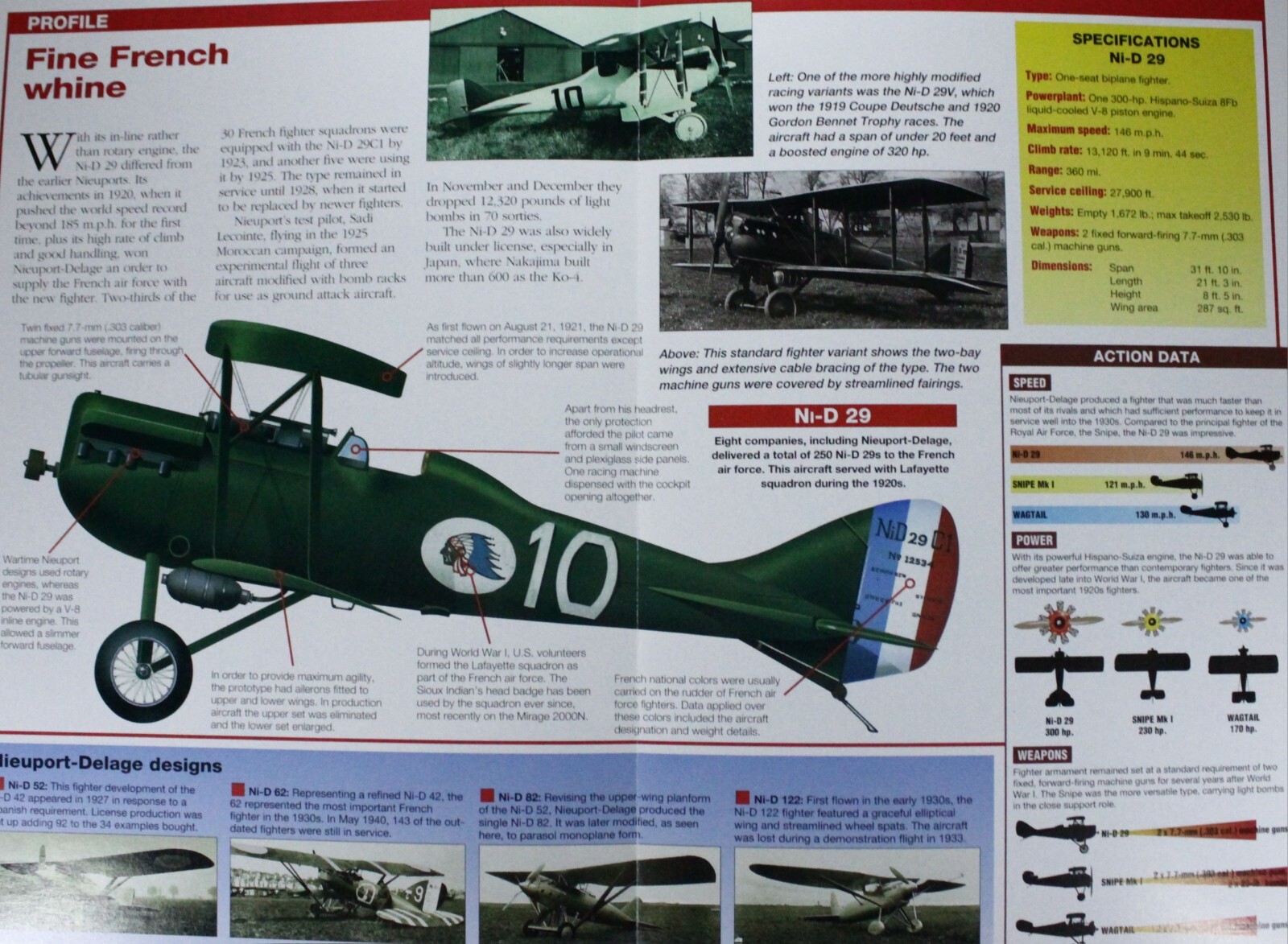 Nieuport Delage Plane Picture Brochure Pamphlet Out of Print Aircraft Sheet