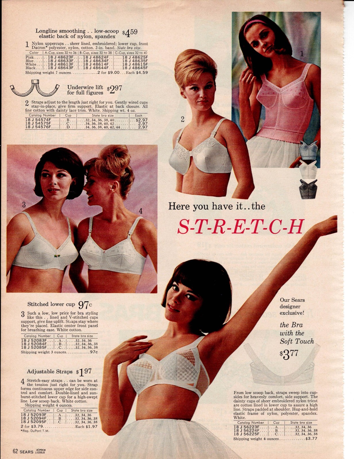 VINTAGE 60’S CATALOG LADIES SLEEPWEAR SLIPS BRAS PHOTO CLIPPING ADS PRINTS