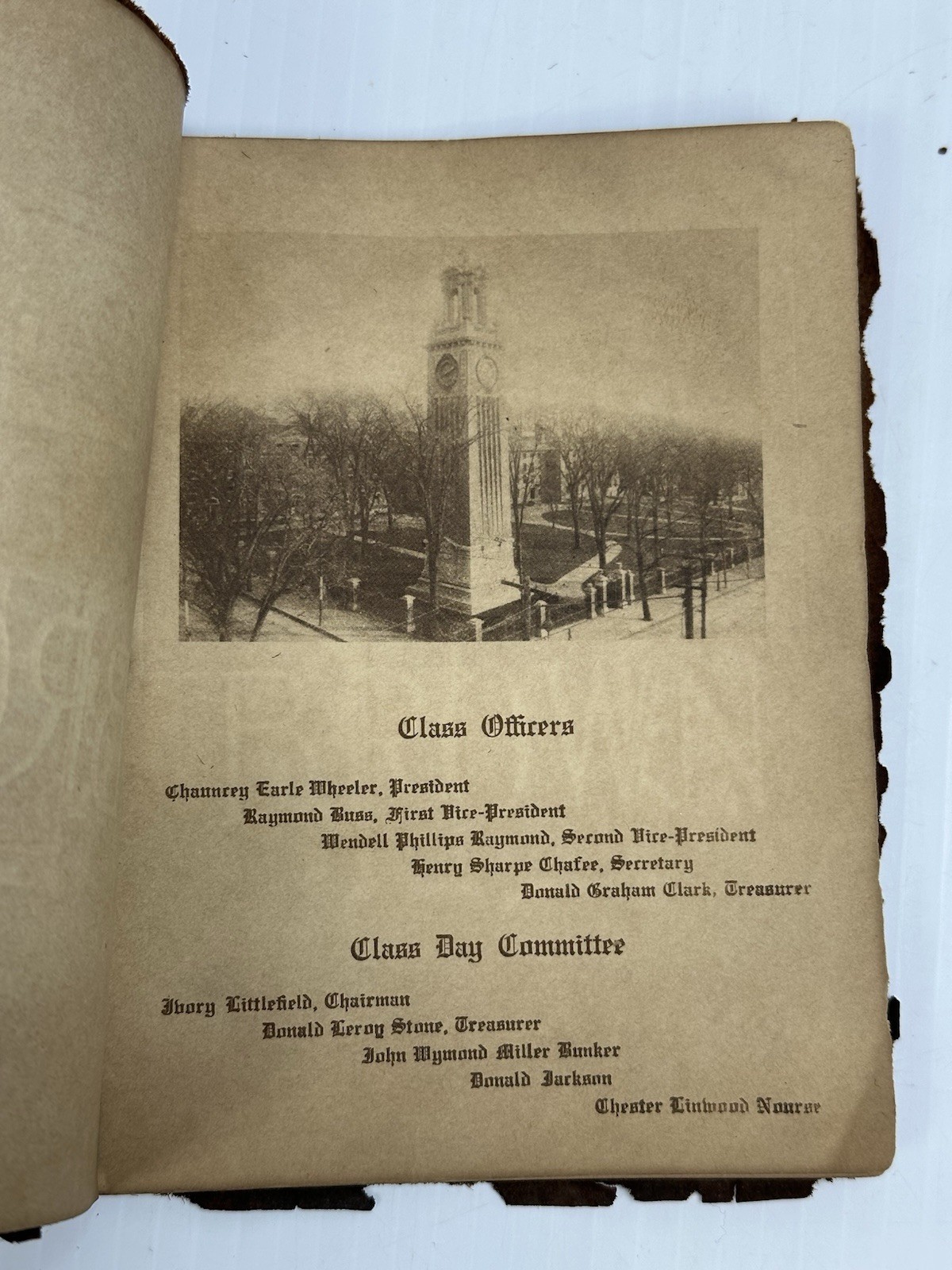 Antique Brown University Class Day 1909 Program Leather Cover Photos