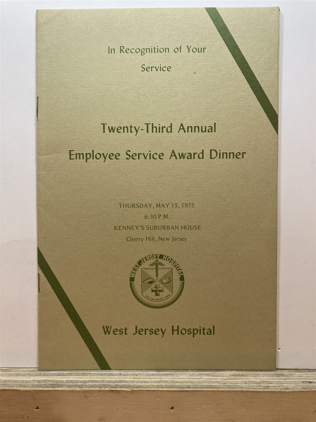 1975 West Jersey Hospital Employee Service Dinner Voorhees Twp Berlin Camden NJ