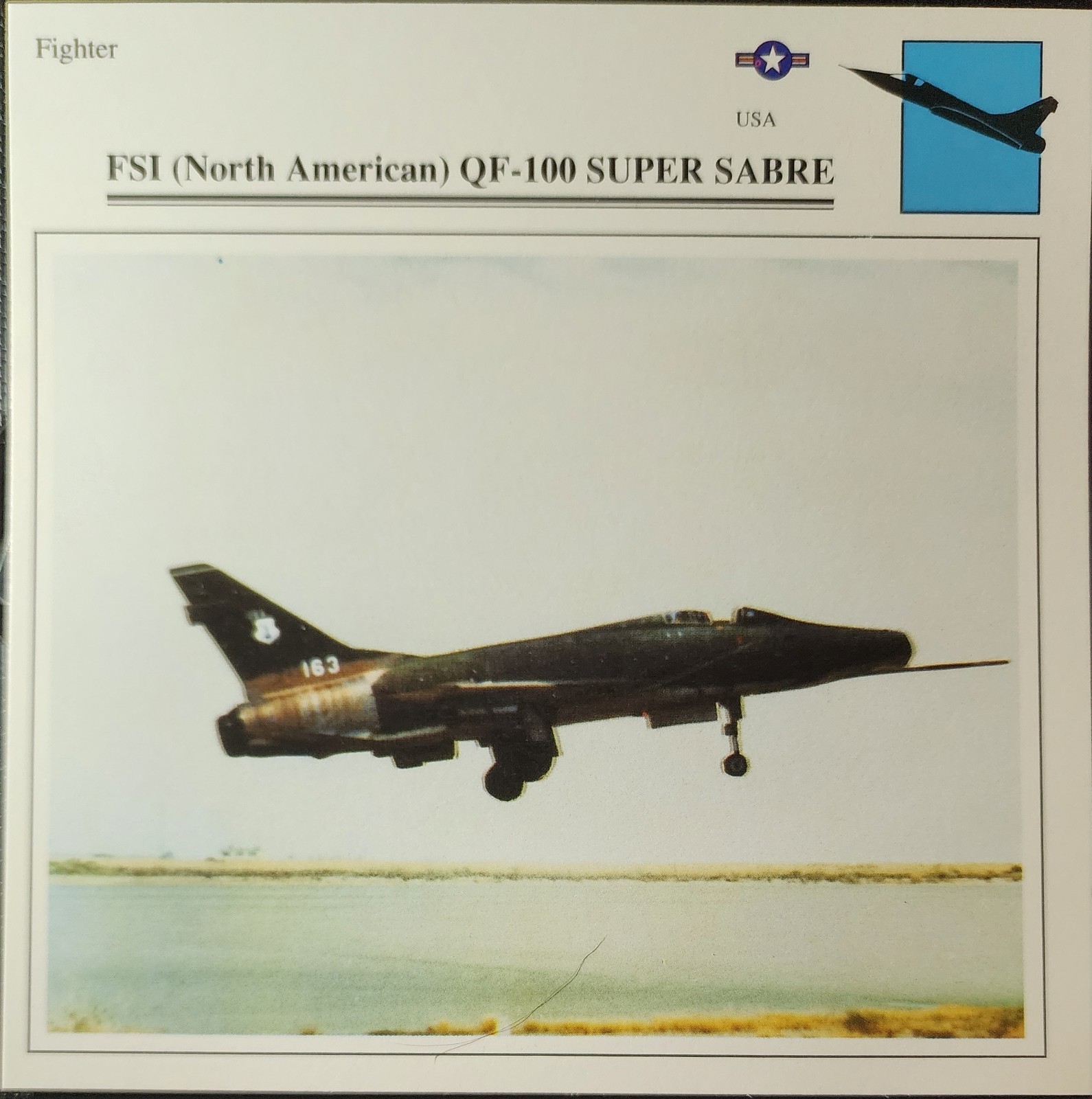 North American 100 Super Sabre Picture Original Vtg Aircraft Collector Card