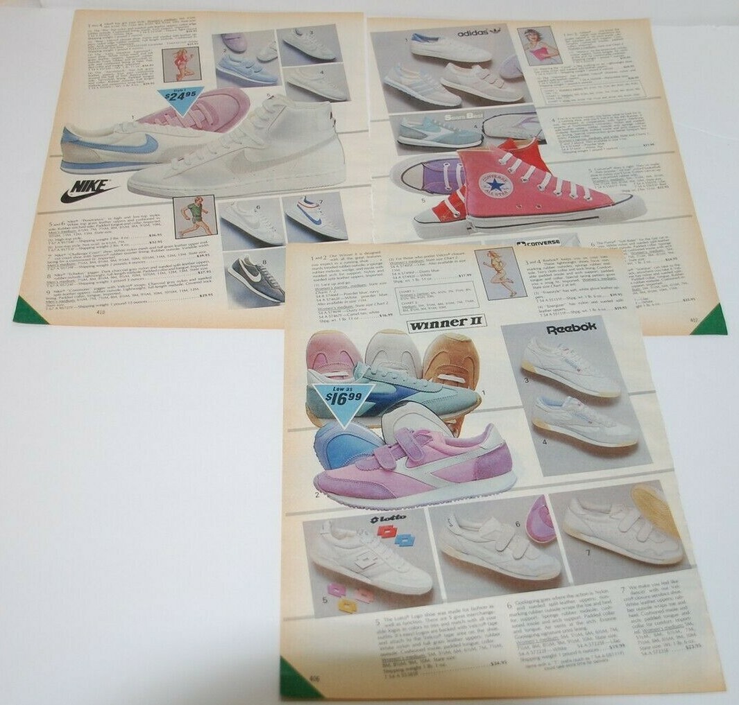 Lot Vintage 80s Shoes NIKE CONVERSE etc Catalog Ads Clippings Photo Clippings 7