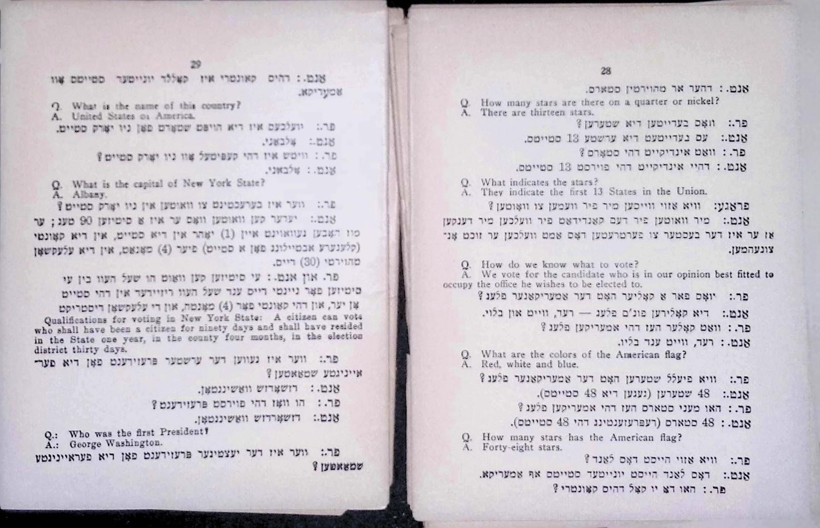 The Citizen Guide to Naturalization Yiddish English 48 Star Flag c1912