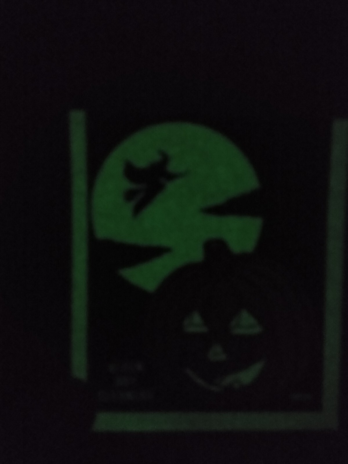 Vintage Halloween Glow In The Dark Kleen Dry Cleaners Witch Moon JOL Pumpkin