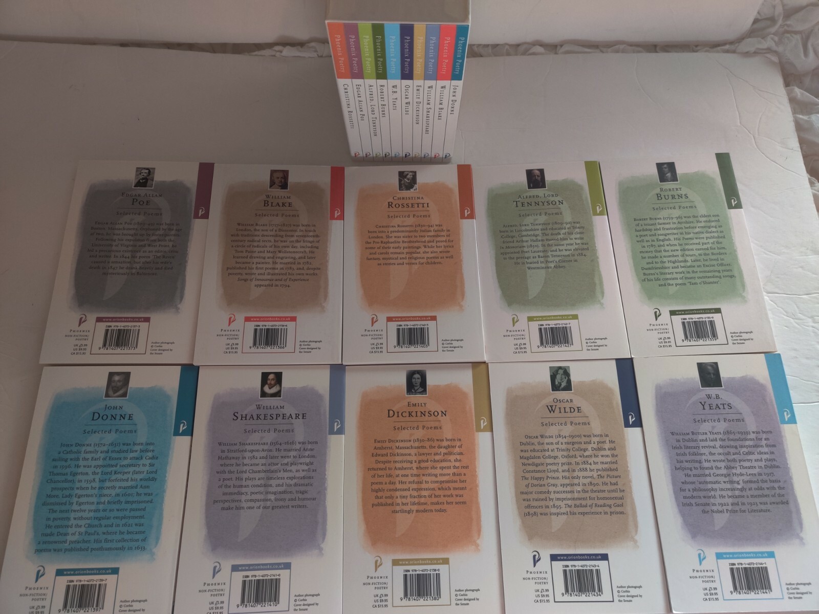 10 VOLUME SET PHOENIX POETRY BOOKS popular classical poets poems Classic poe