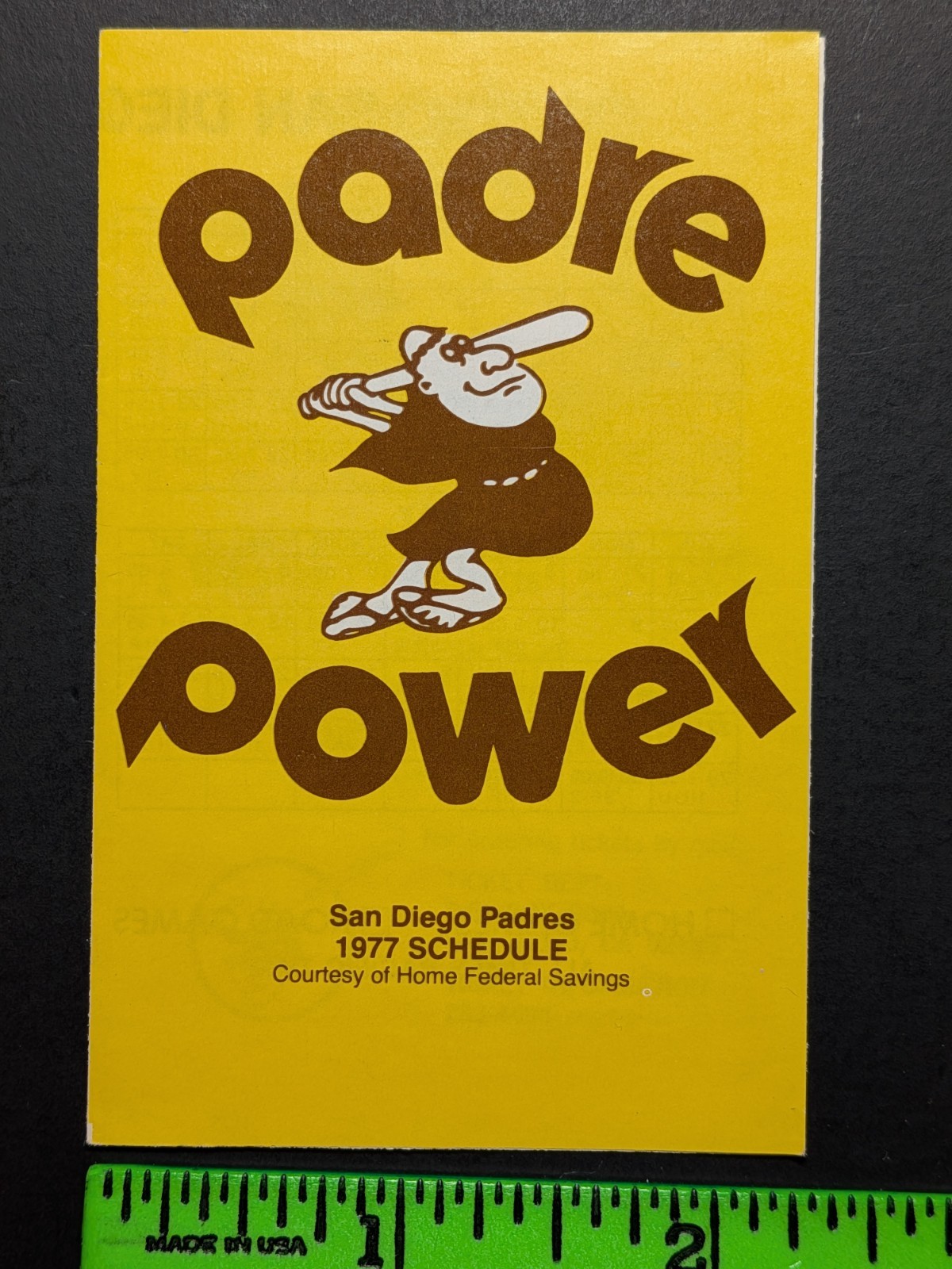 San Diego Padres 1977 Foldout Baseball Pocket Schedule