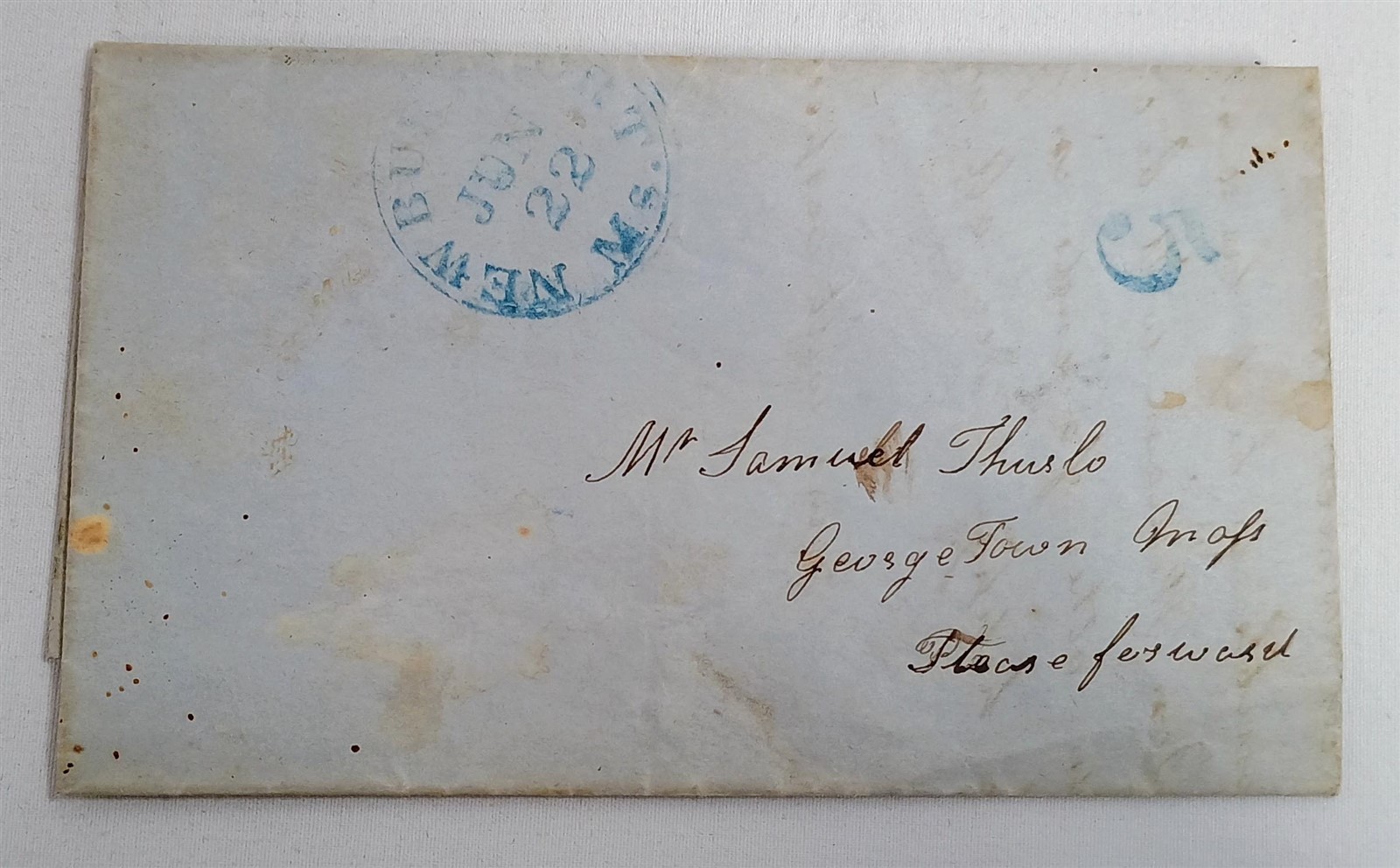 Antique Handwritten Letter 1850 Correspondence Partial Newburyport Postmark