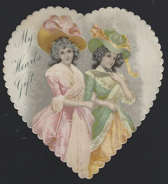 Victorian Die Cut Heart with Lovely Ladies My Heart’s Gift