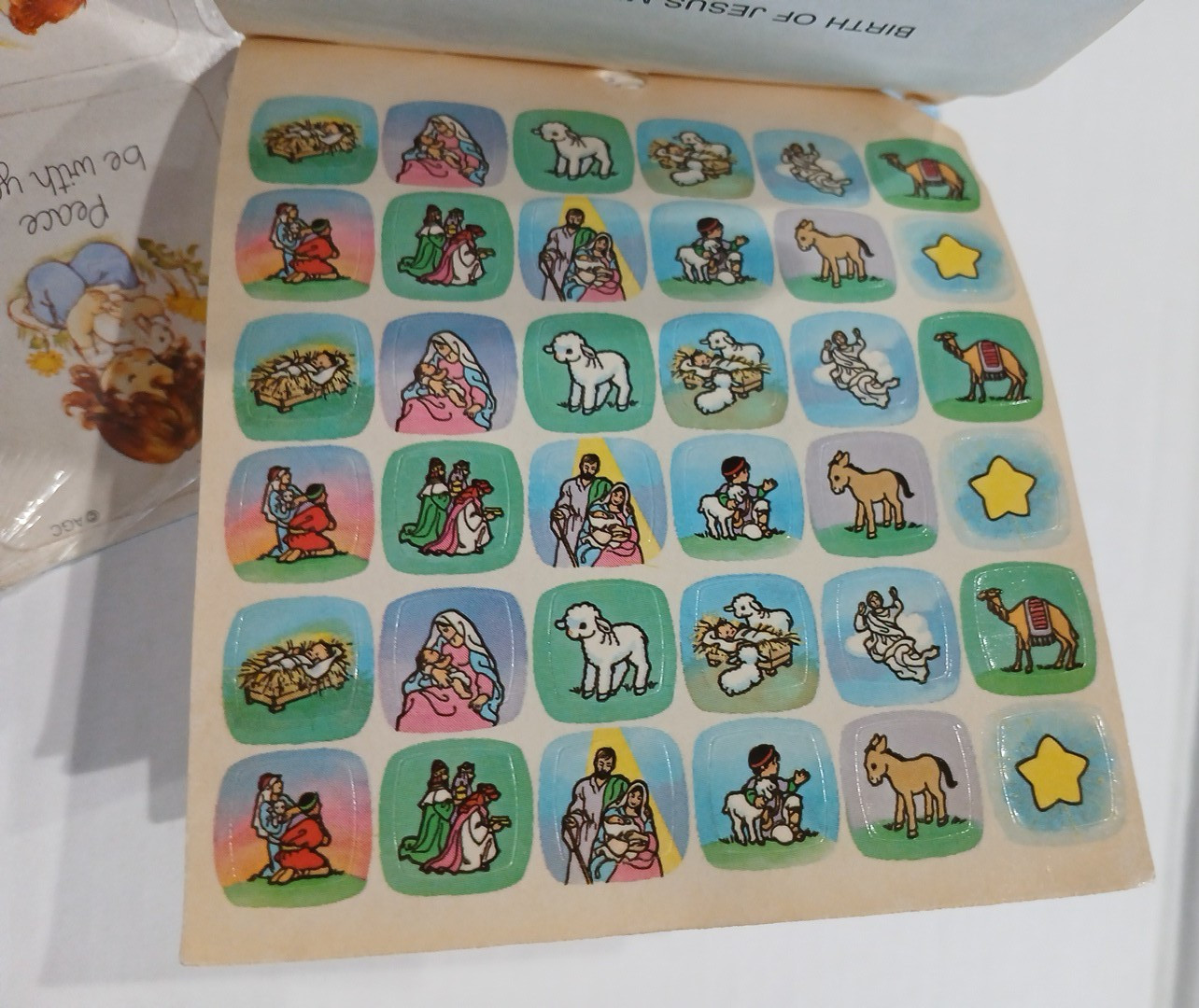 Vintage 1980s Religious Sticker Packs American Greetings RediStix Nativity Lot