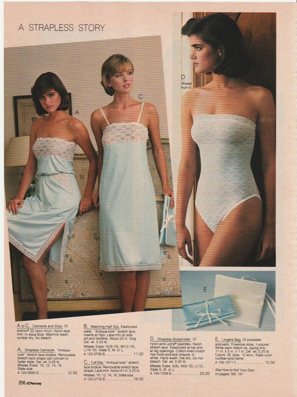 Vintage 80’s JCPenney Catalog Lingerie Slip Fashion Photo Clipping