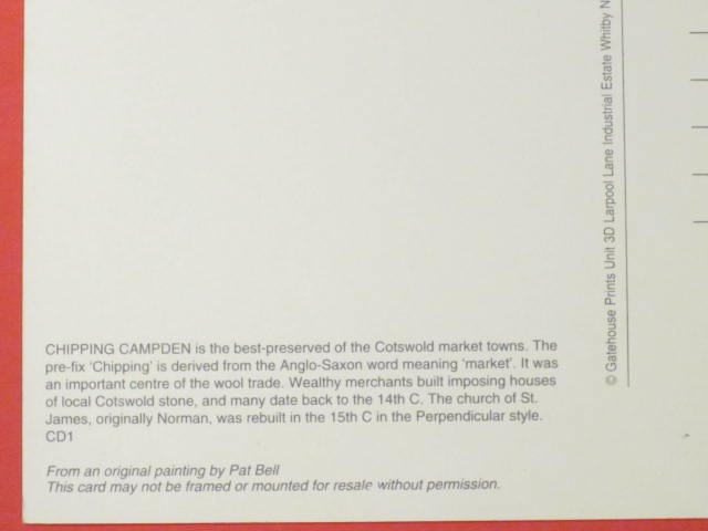 Chipping Campden Post Card – Cotswold / Printed in England – Excellent