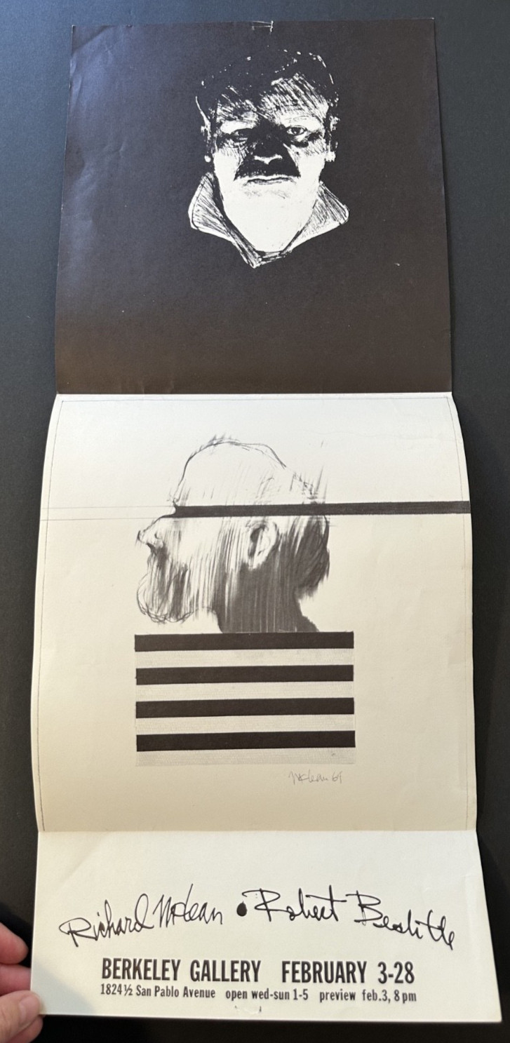 Richard McLean Robert Bechtle 1964 Berkeley Gallery exhibit flyer Rainbow RB