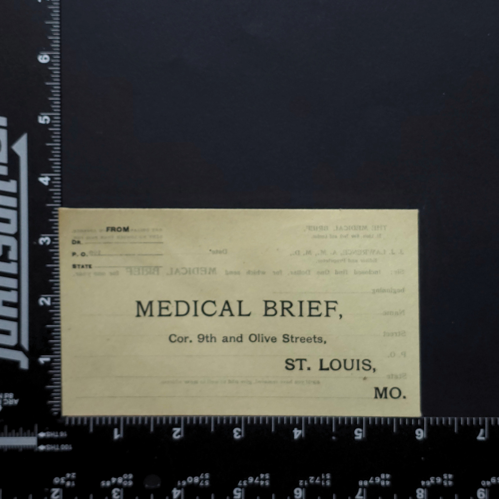 Medical Brief St Louis MO Folded Letter Medical Correspondence Unexamined