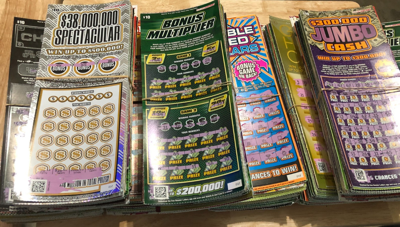 $10,000 Worth of NON-WINNING $10.00 INDIANA Lottery Scratch off Tickets 2025
