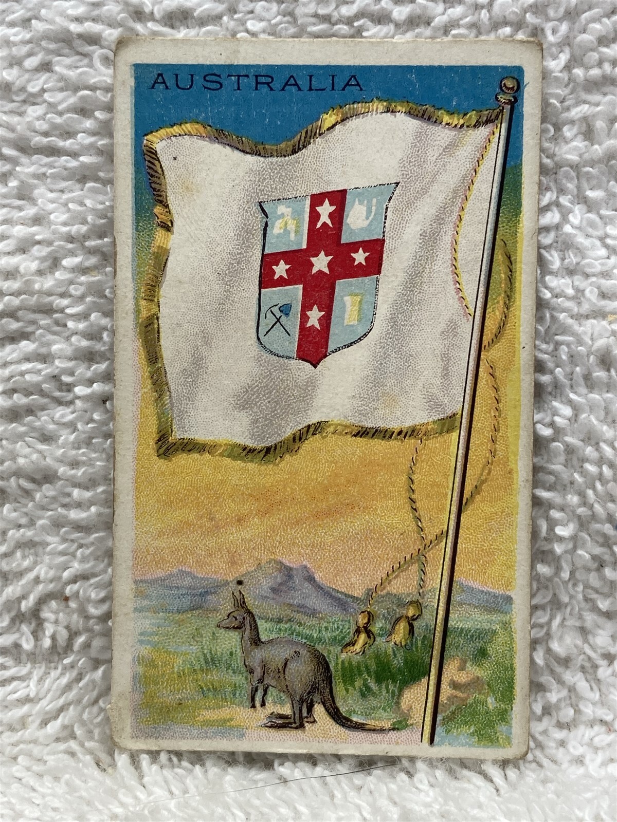 Australia Recruit Little Cigar Flags of the Nations Tobacco Card Navy Back Vtg