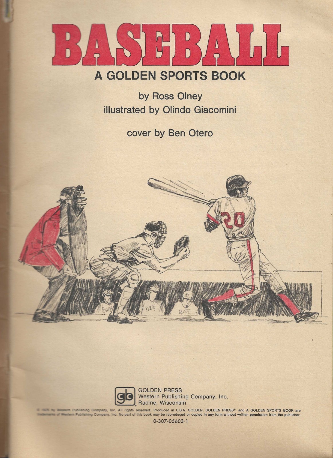 1975 A Golden Sports Book BASEBALL Rules, Strategy, Equipment, Tips and More