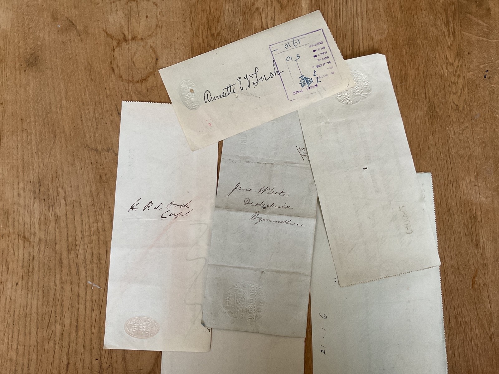 British vintage used cheques 6 items B5341