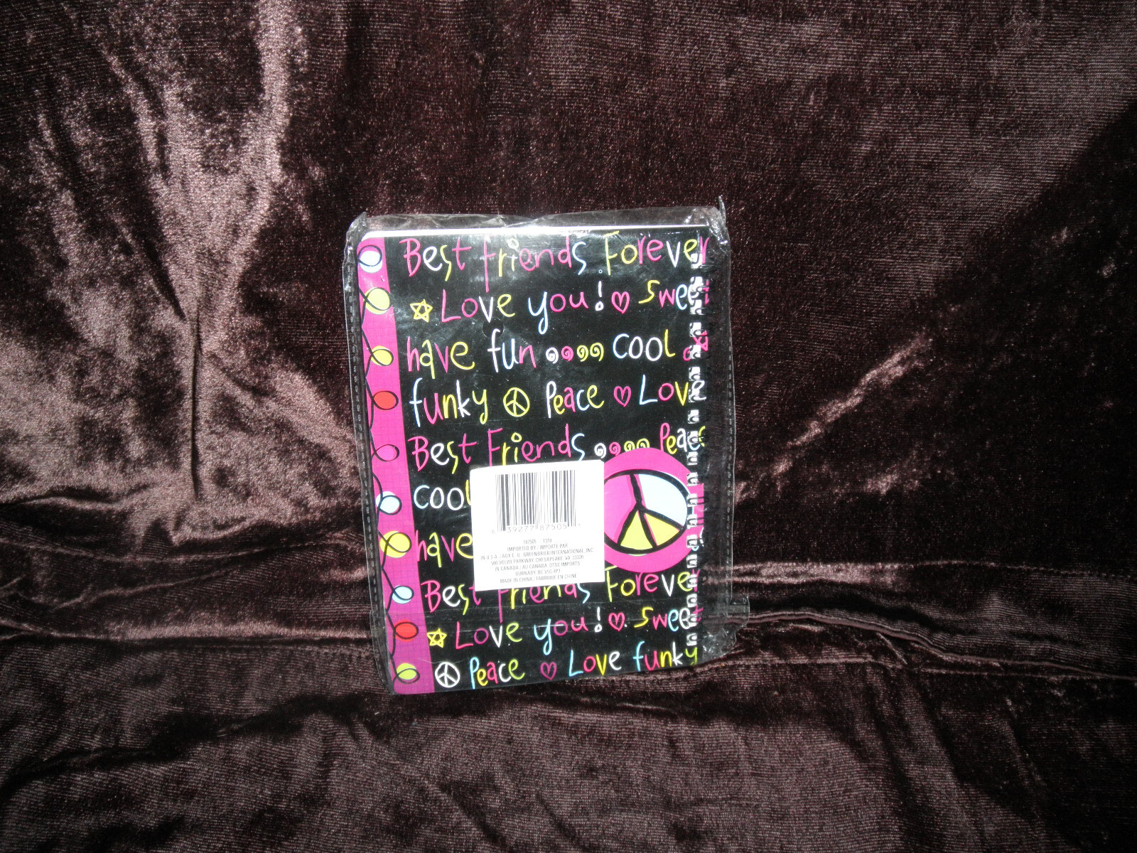 NEW LINED NOTEBOOK JOURNAL, LOVE YOU! BEST FRIENDS FOREVER PEACE (5″ W X 7″TALL)
