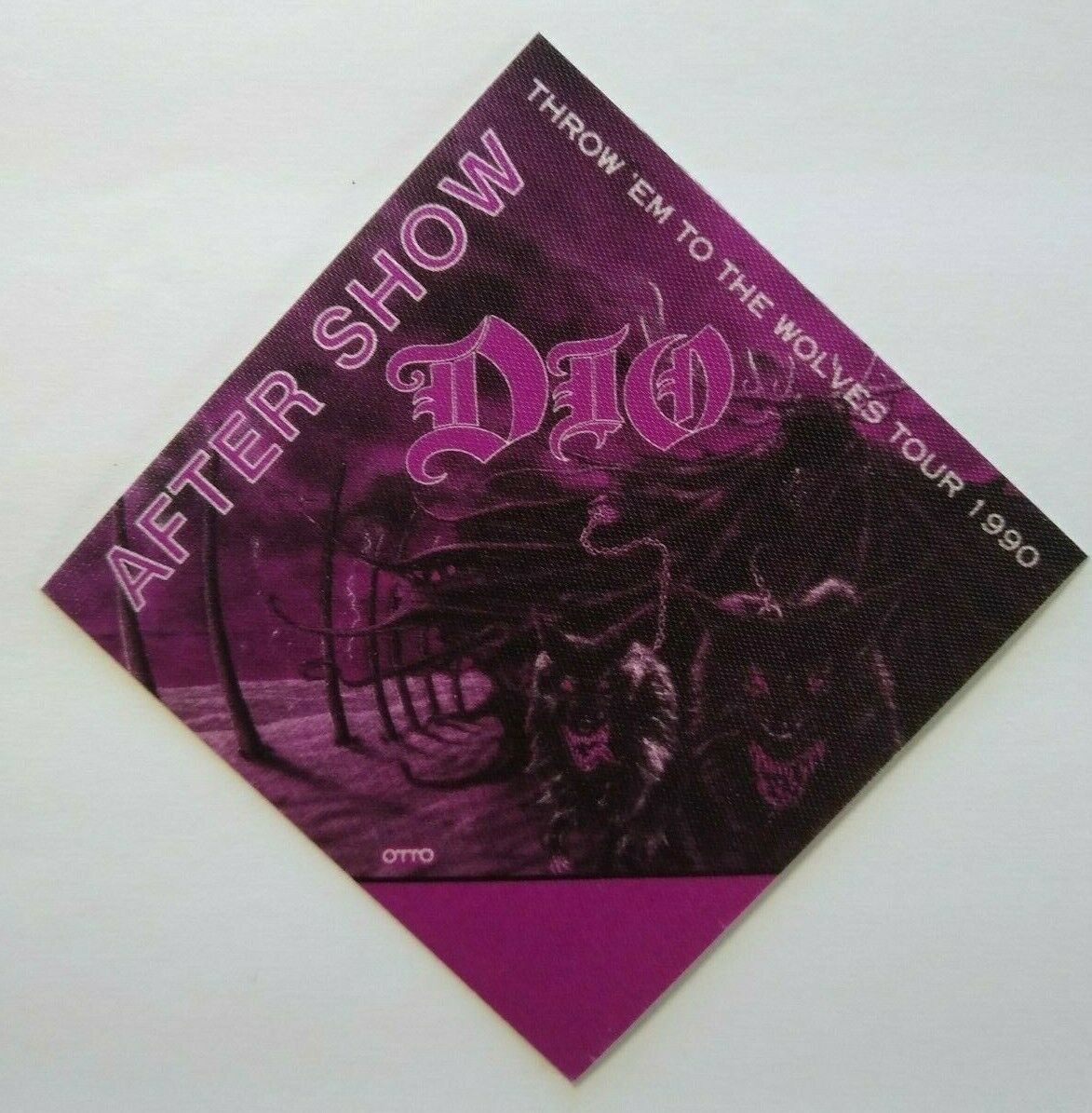 Dio Backstage Pass Original Throw ‘em to the Wolves Tour 1990 Heavy Metal Purple