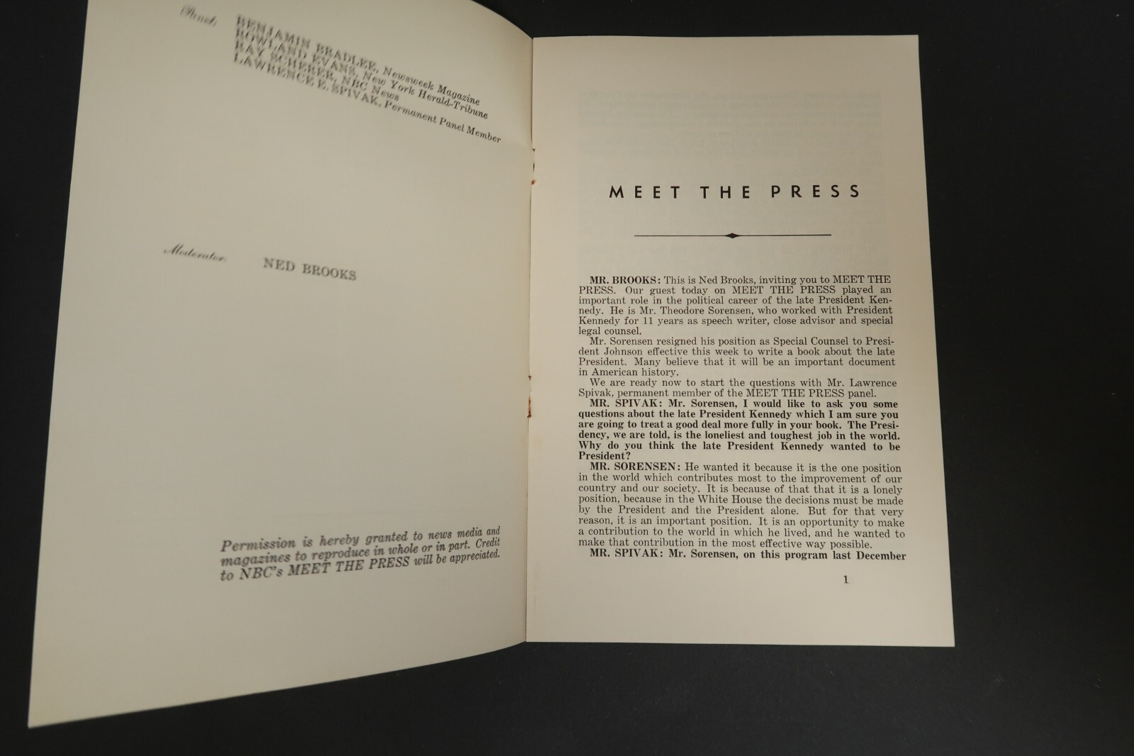 Meet The Press National Broadcasting Company Lawrence Spivak 1964 Booklet Vol. 8