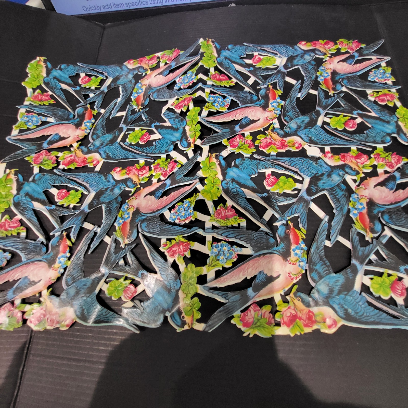 Beautiful German Die Cut Birds Vintage