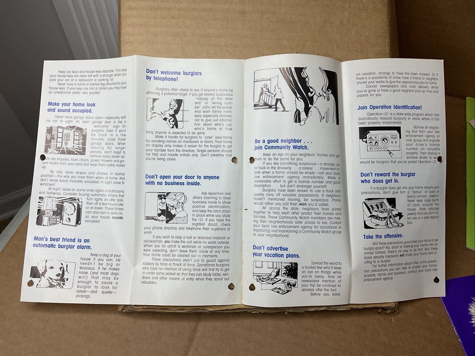 1980s Nc Crime Watch What To Do Before The Burglar Comes Brochure Pamphlet B73