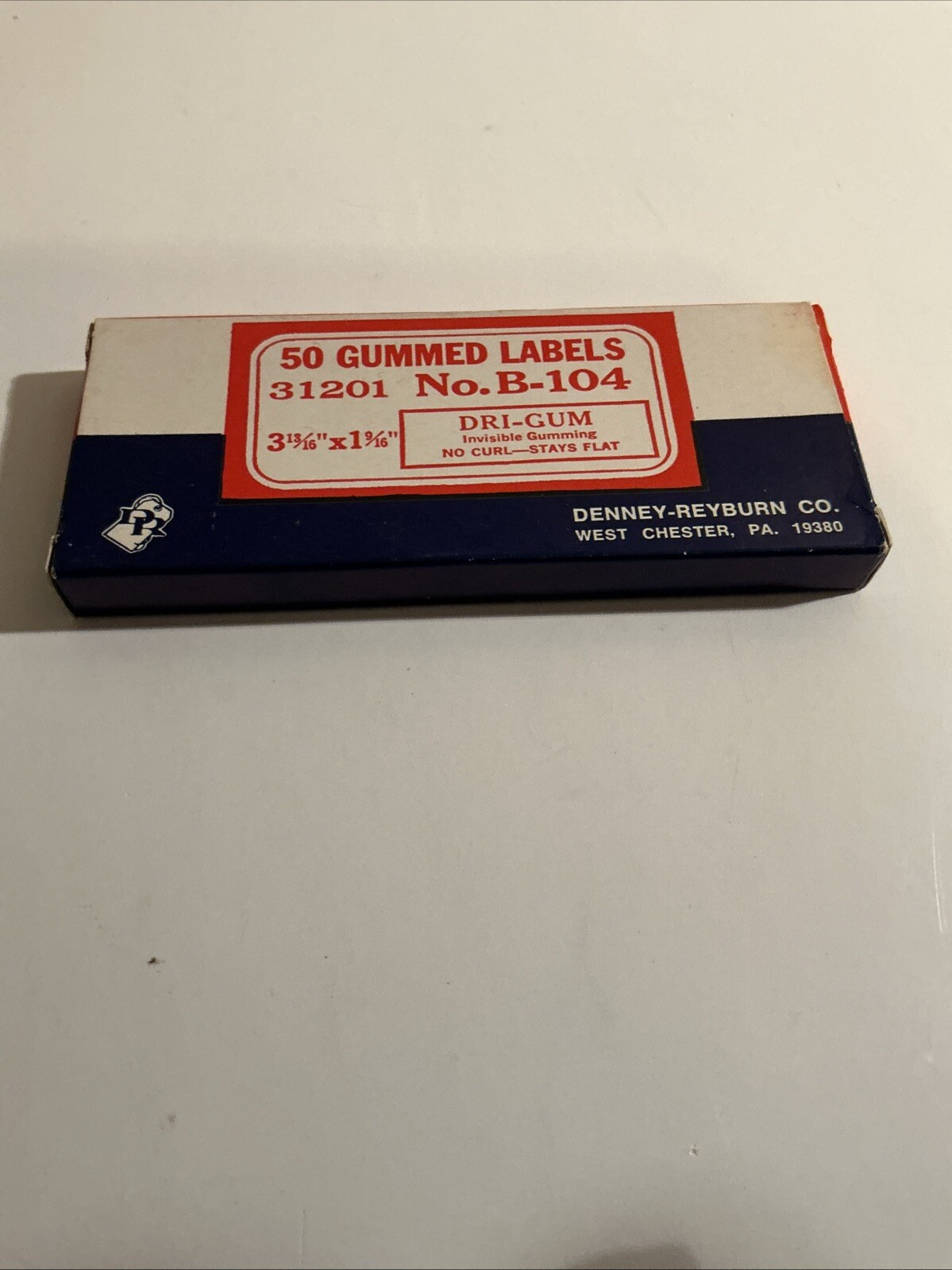 Vintage Gummed Labels 3102 No. B-104 Dri Gummed In Box