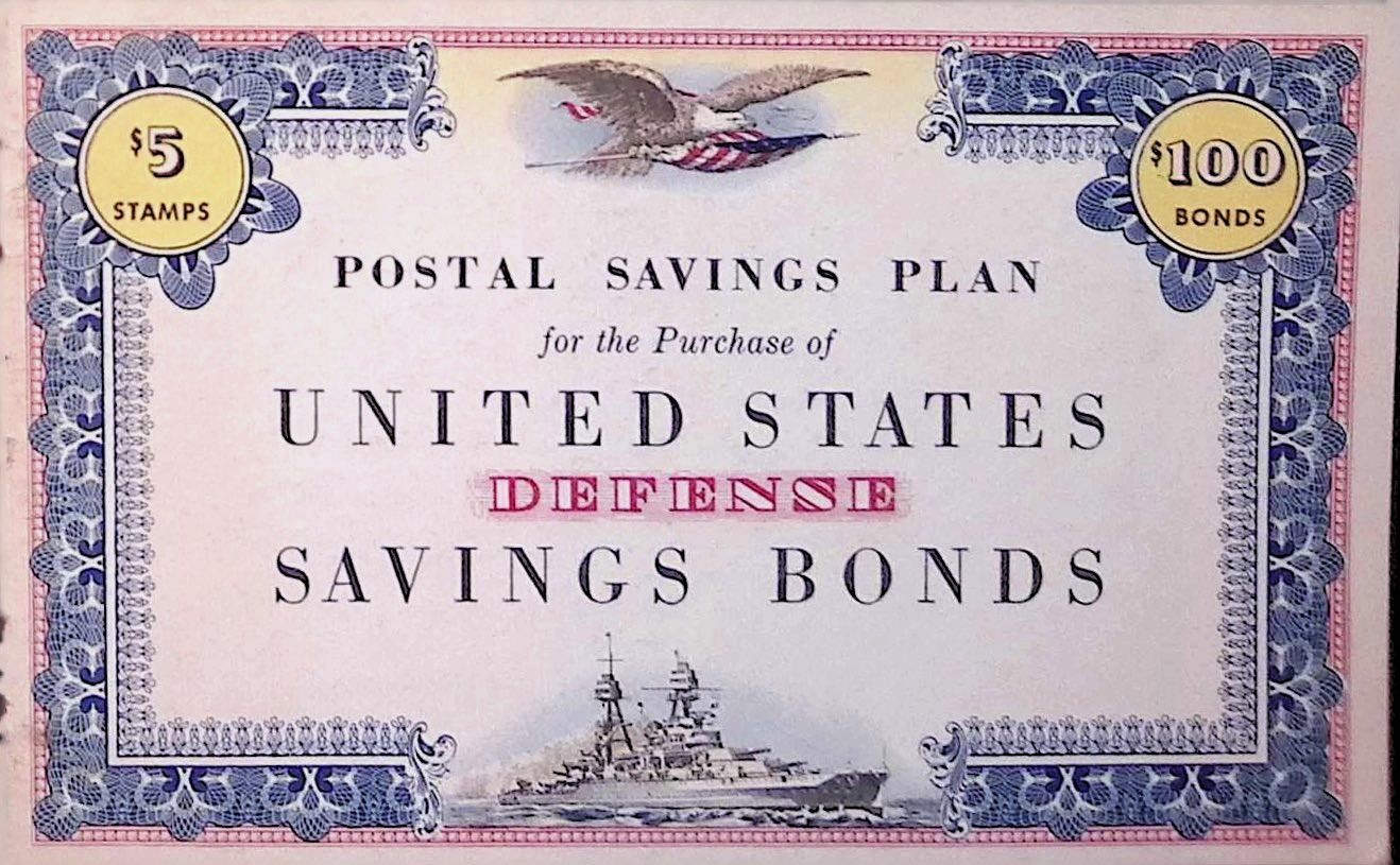 1940s US Postal Savings Plan Defense Bond Album Stamps Propaganda Ephemera