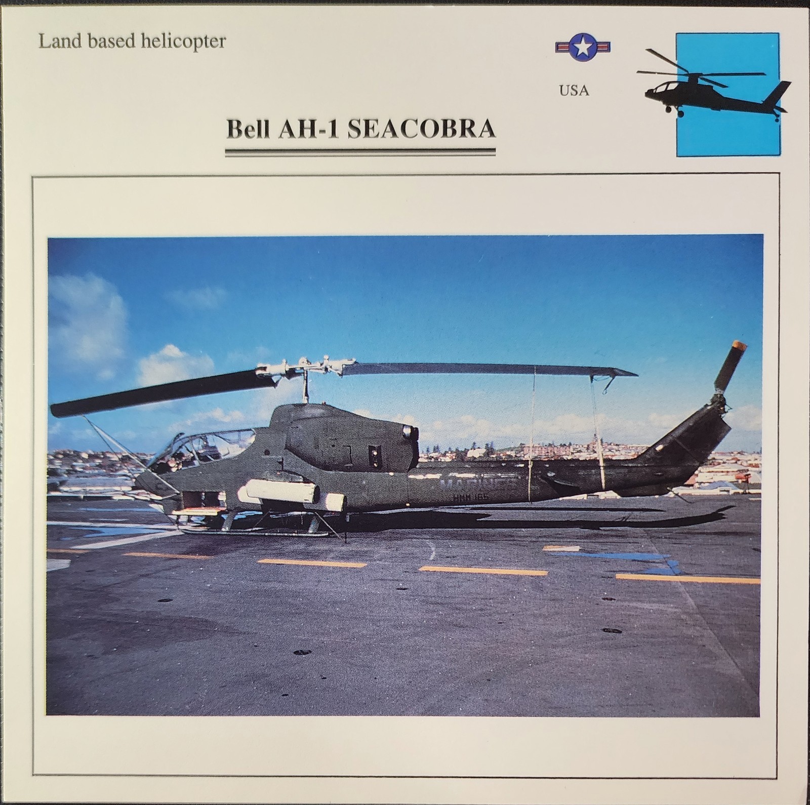 Bell AH-1 AH1 AH 1 Seacobra Helicopter Picture Original Vtg Collector Card