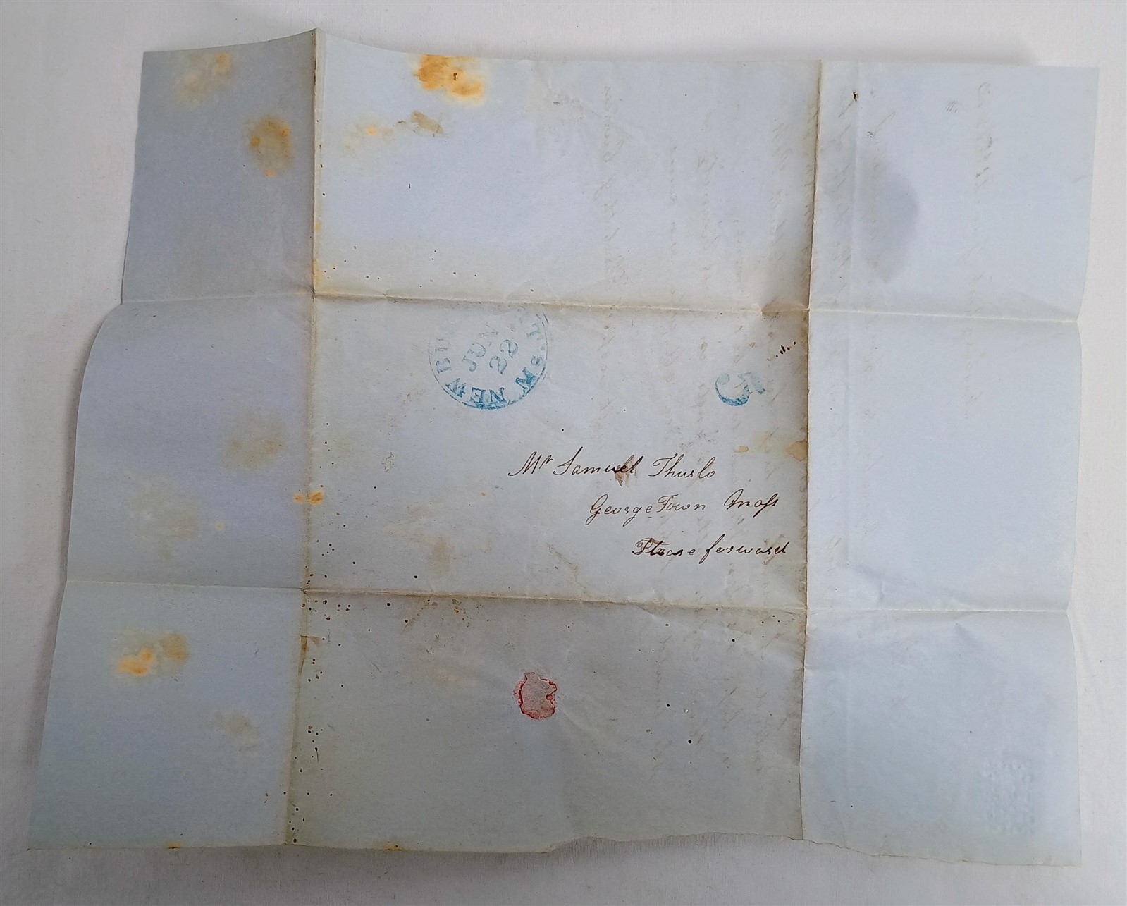 Antique Handwritten Letter 1850 Correspondence Partial Newburyport Postmark