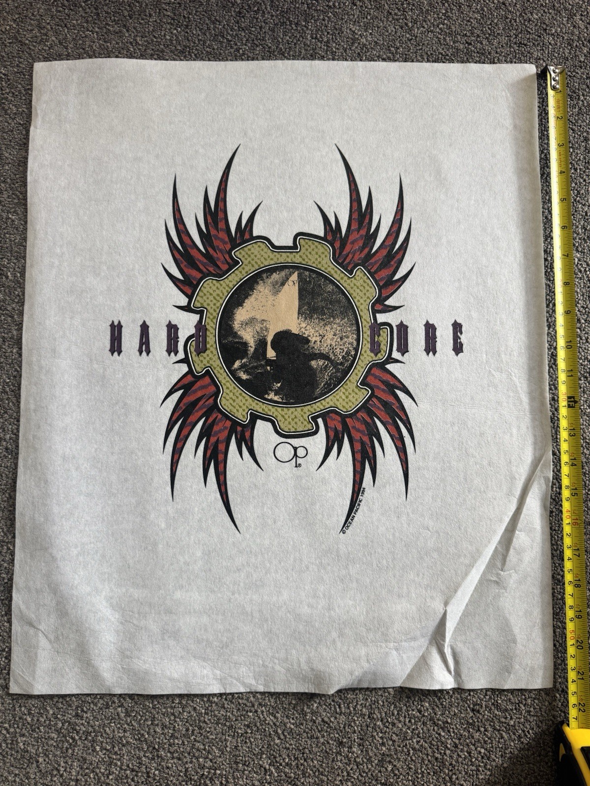 Vintage 1994 Ocean Pacific OP HARD CORE T-Shirt Test Print Graphic Rare