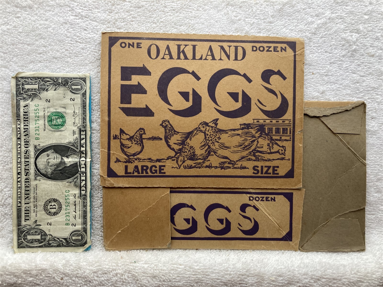 1940’s 1950’s Oakland Eggs Carton California Pittsburgh PA Vtg