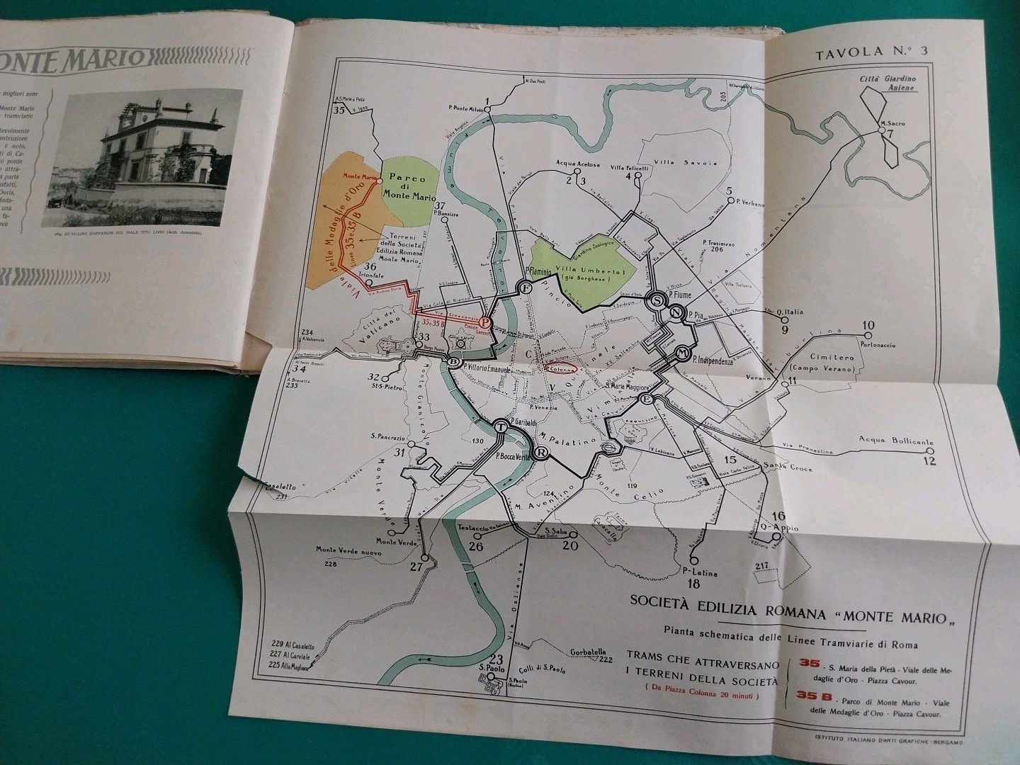 Monte Mario. Società Anonima Edilizia Romana. Rome, circa 1920-1930. RARE