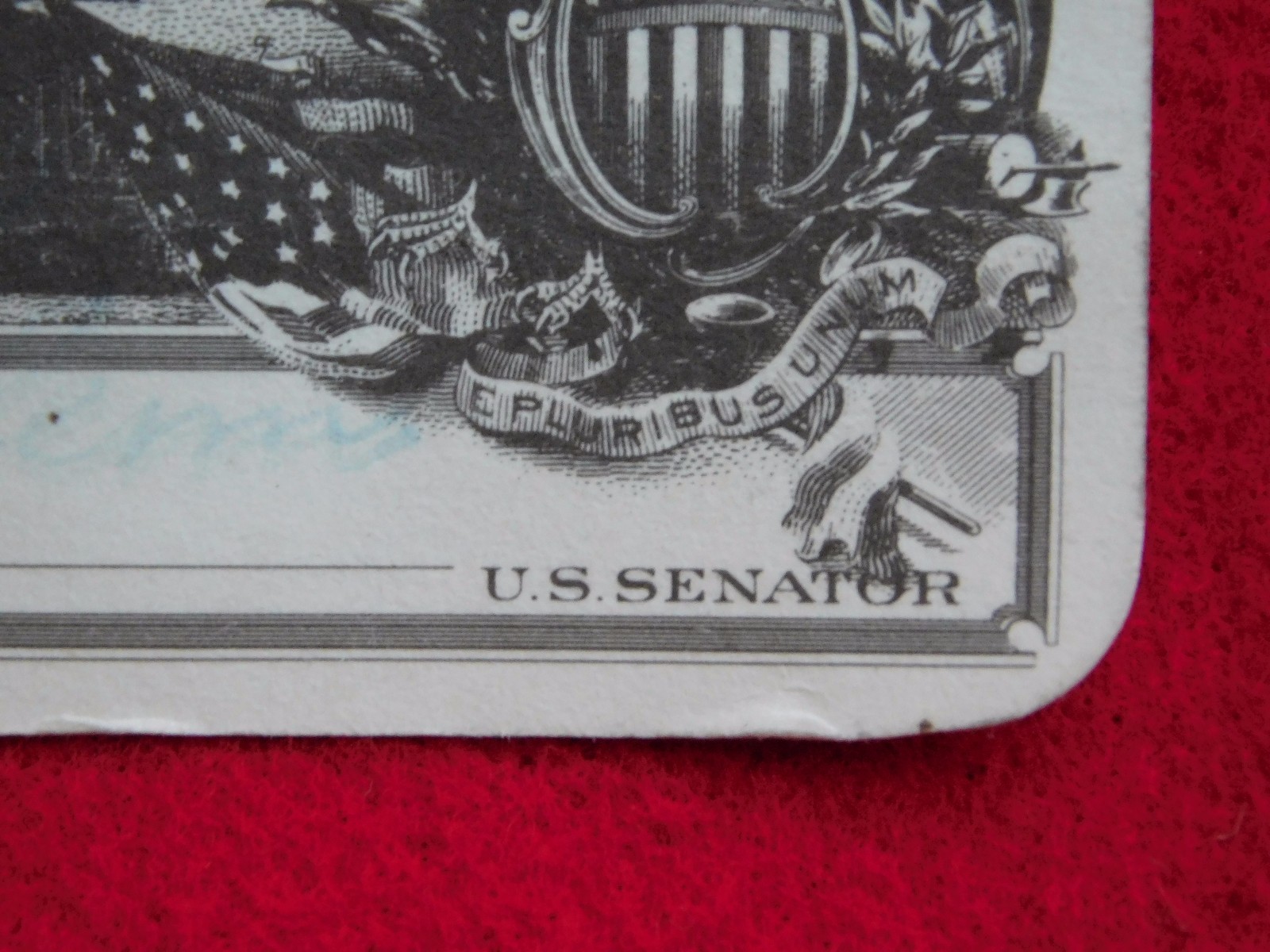 VINTAGE 1980 UNITED STATES SENATE CHAMBER WASHINGTON DC VISITORS PASS CARD