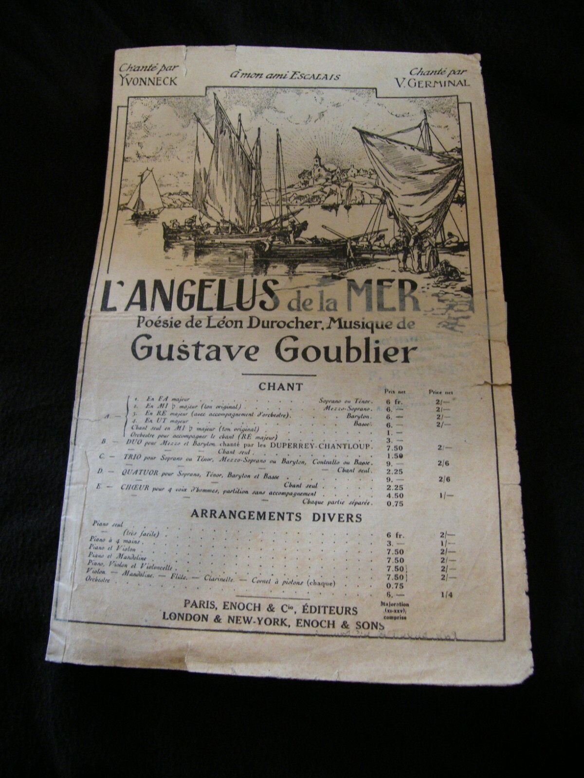 L’angelus de la mer Goublier Sheet Music for Accordion