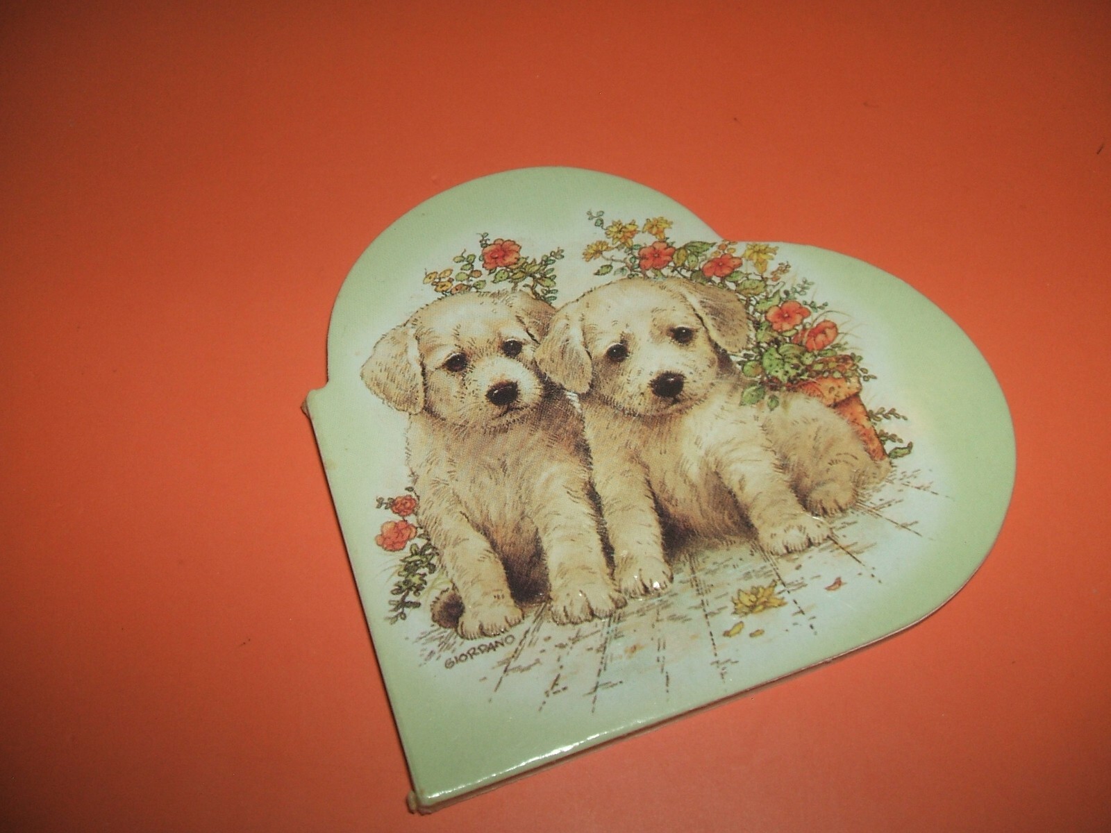 Vintage 80s 90s Gee Pap Finland Golden Retriever Heart Shaped Notebook Notepad