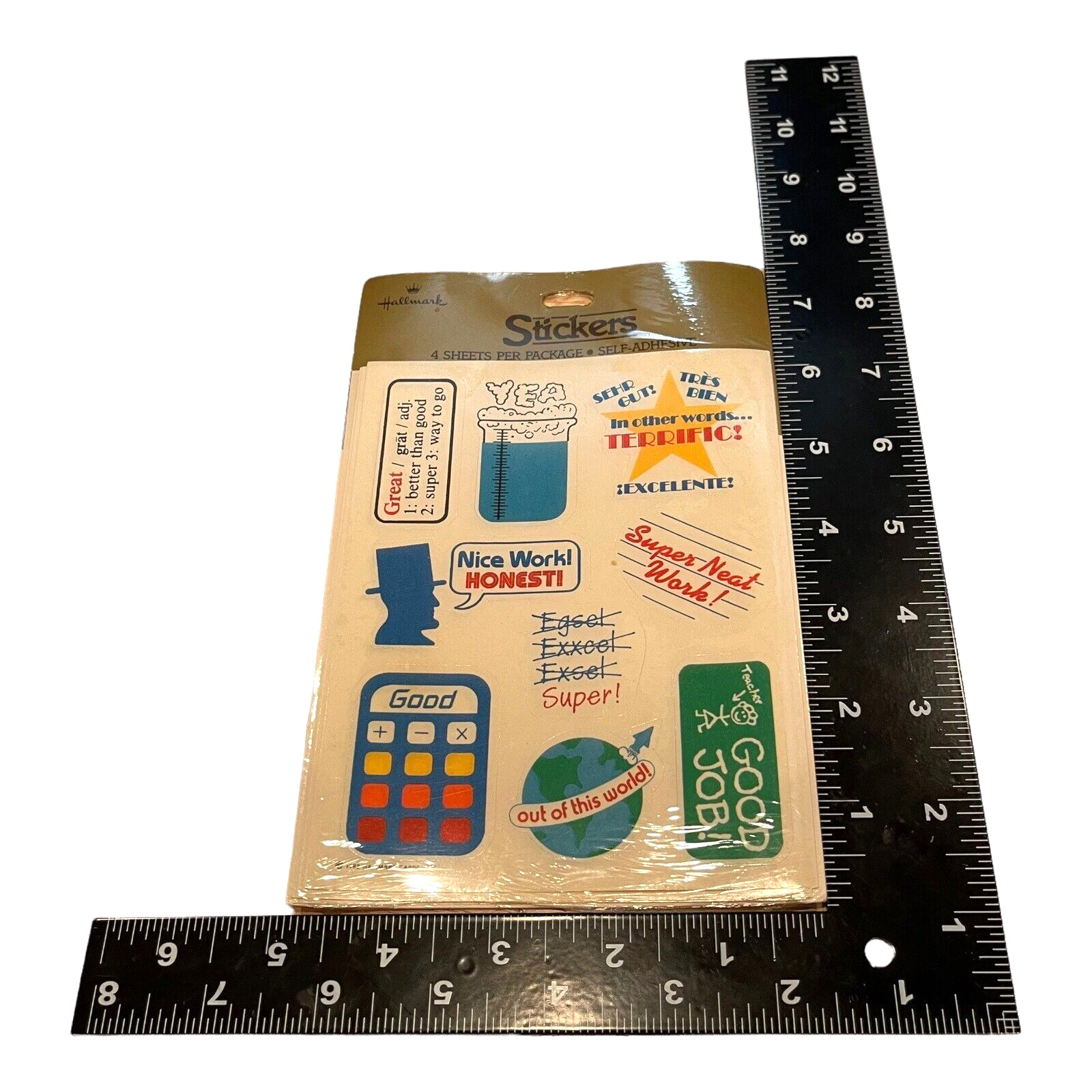 Hallmark Teacher Good Work Stickers 1983 NOS 4 Sheets Sealed