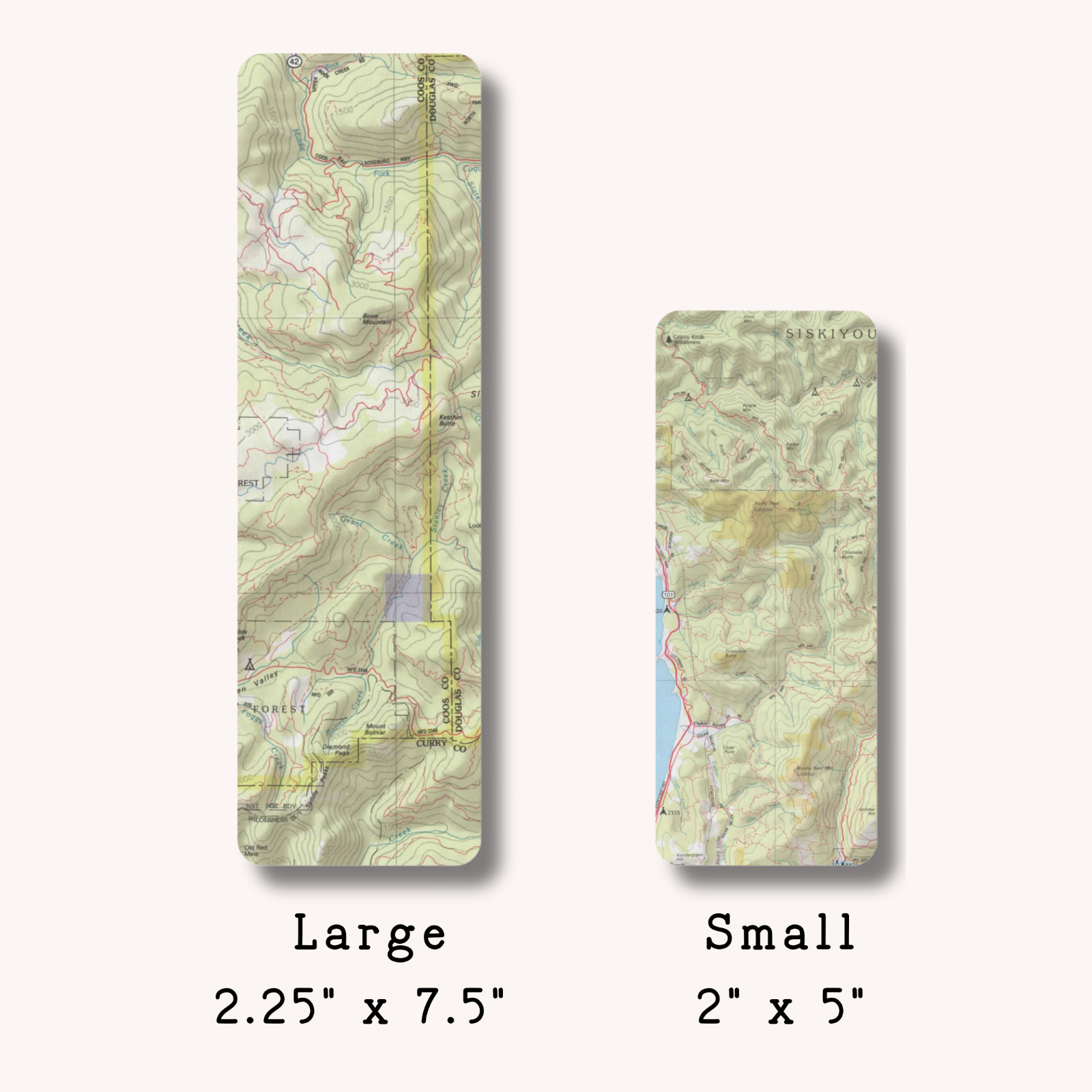 Repurposed Map Paper Laminated Bookmark for Books, Gift for Bookworms, Set Of 2