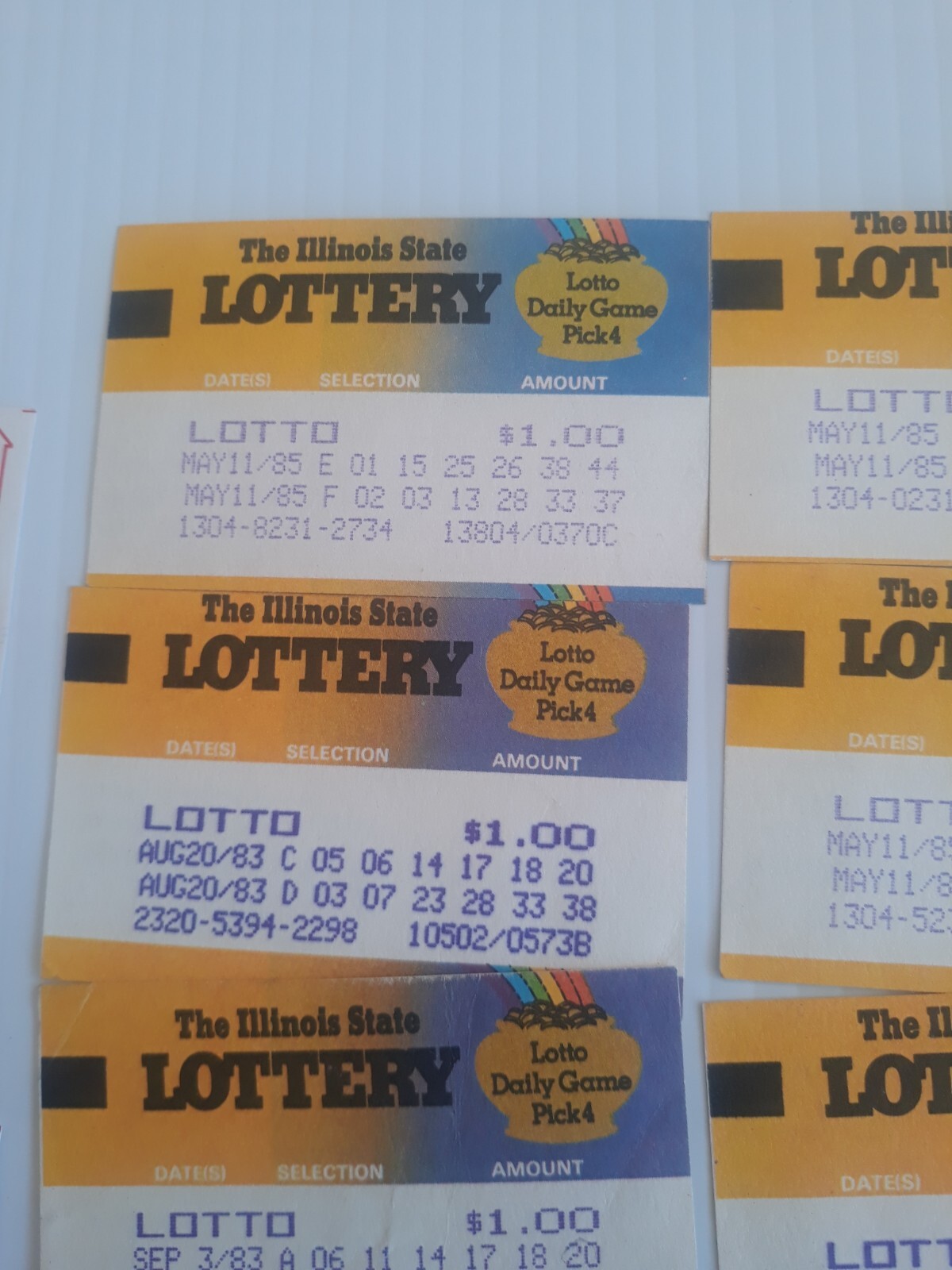 illinois Lottery Tickets 1980s